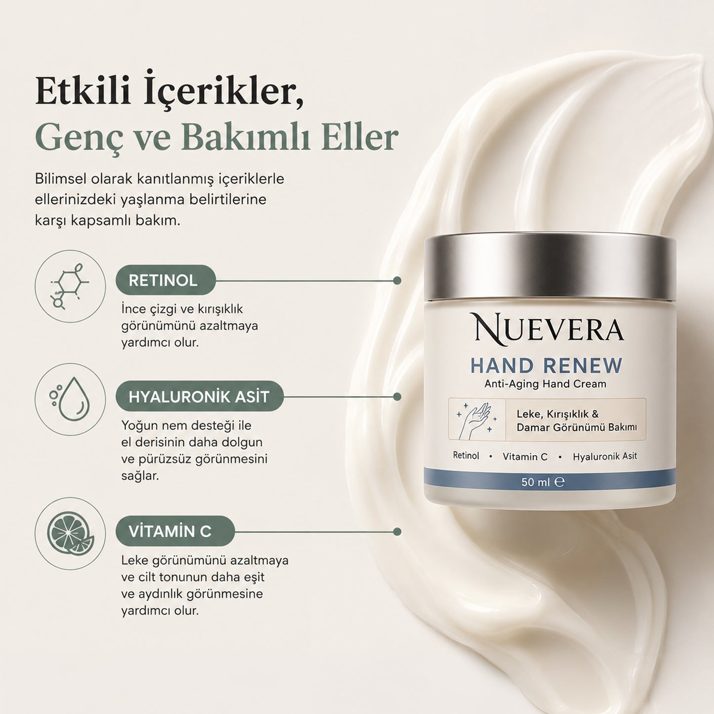 Nuevera HandRenew Anti-Aging El Bakım Kremi